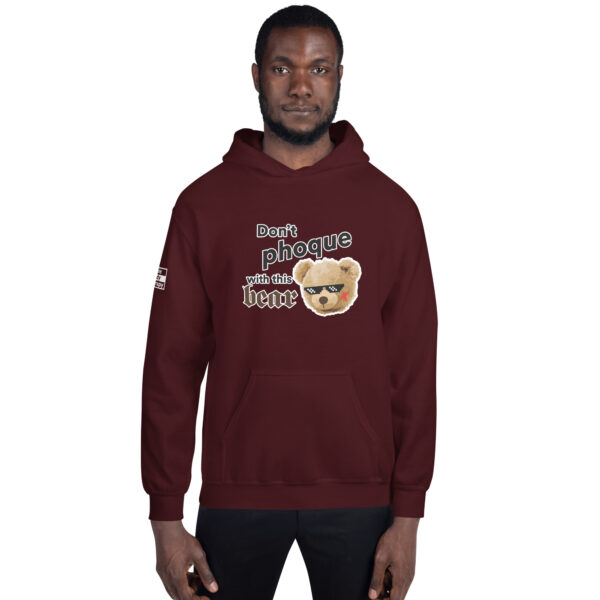 'Don't Phoque w/Bear' Colour on Dark Hoodie - Image 10