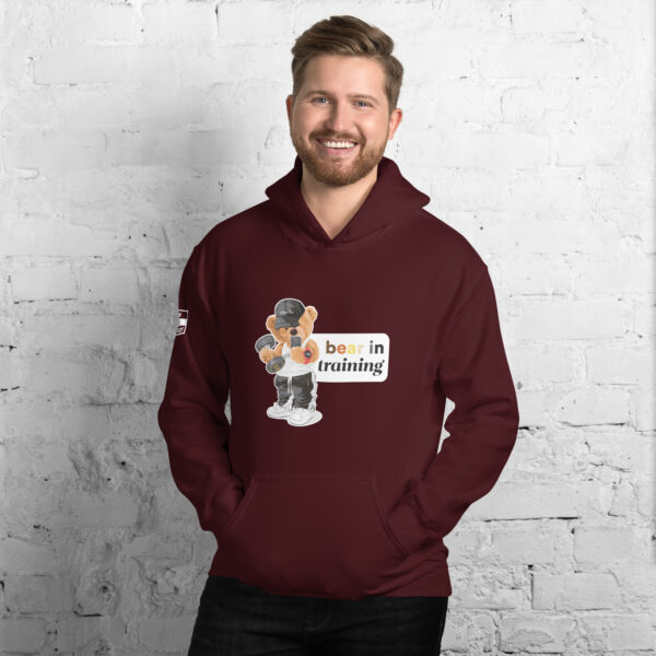 'Bear in Training' Colour on Dark Hoodie - Image 12