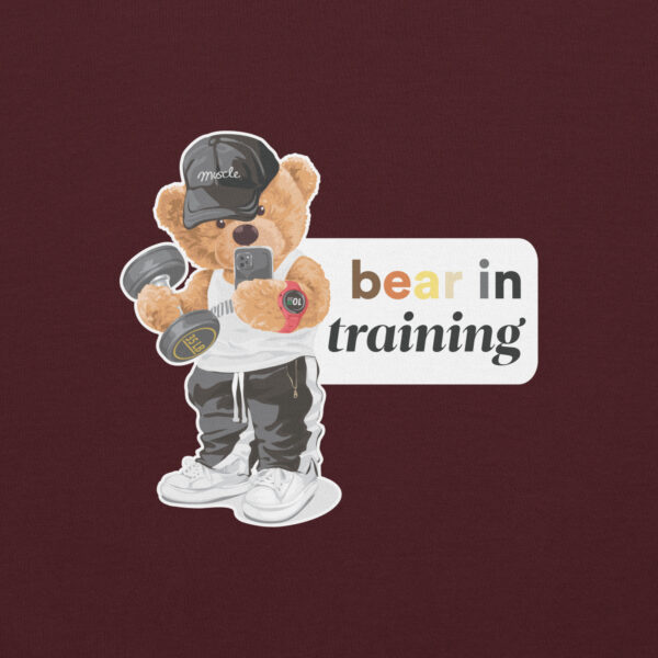 'Bear in Training' Colour on Dark Hoodie - Image 11