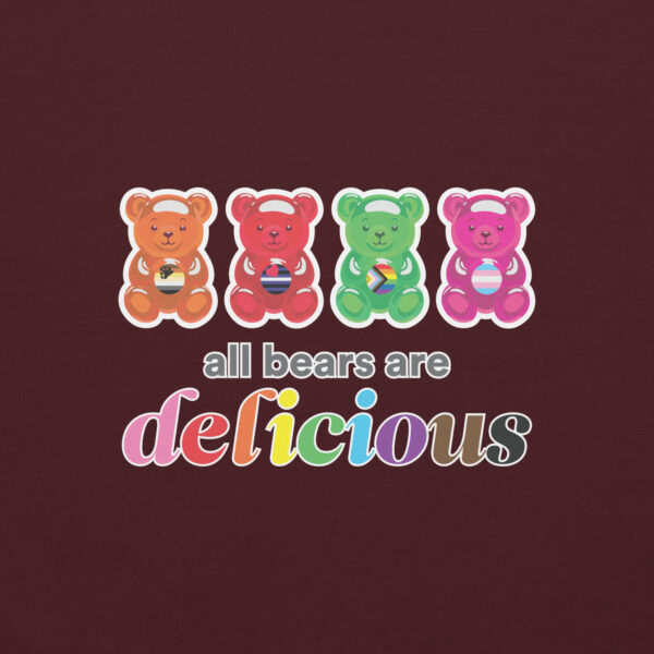 'Bears Are Delicious' Colour on Dark Hoodie - Image 2