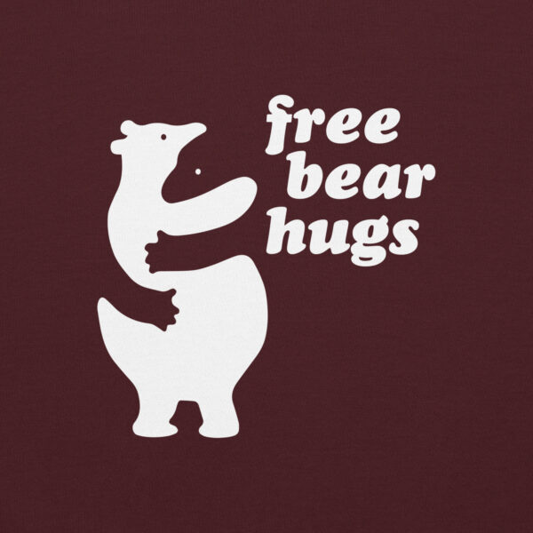 'Free Bear Hugs' White on Dark Hoodie - Image 8