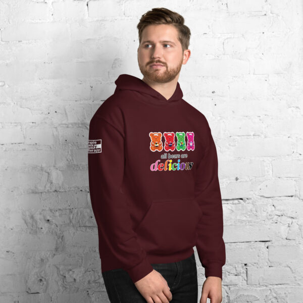 'Bears Are Delicious' Colour on Dark Hoodie - Image 3