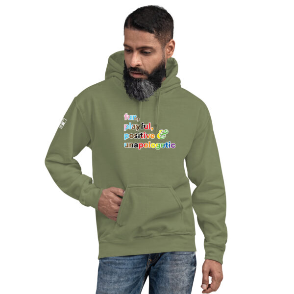 'Fun, Playful' Rainbow on Dark Hoodie - Image 19