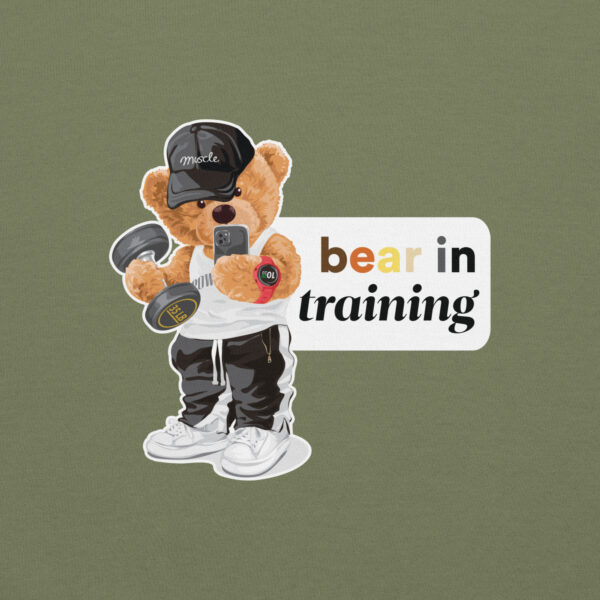 'Bear in Training' Colour on Dark Hoodie - Image 2