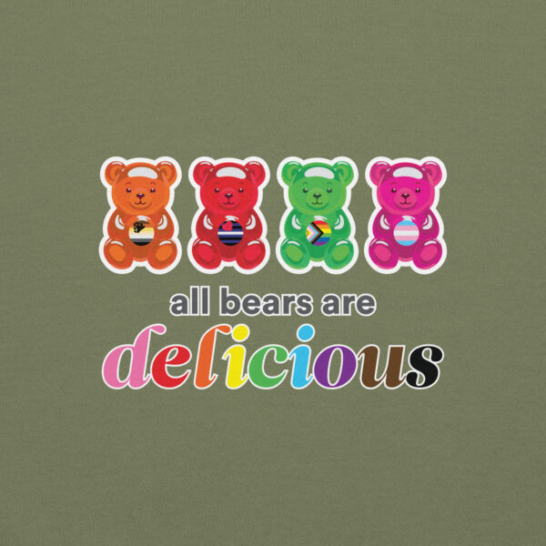 'Bears Are Delicious' Colour on Dark Hoodie - Image 23