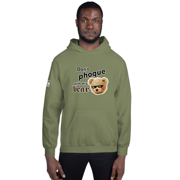 'Don't Phoque w/Bear' Colour on Dark Hoodie - Image 19