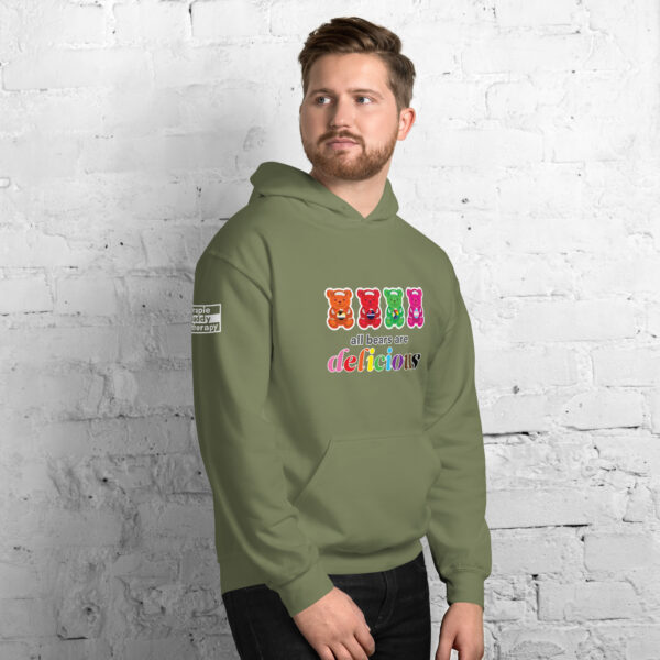 'Bears Are Delicious' Colour on Dark Hoodie - Image 24