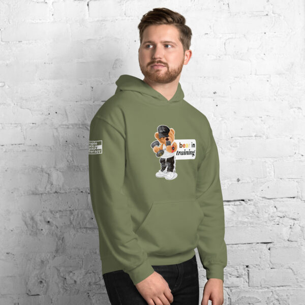 'Bear in Training' Colour on Dark Hoodie