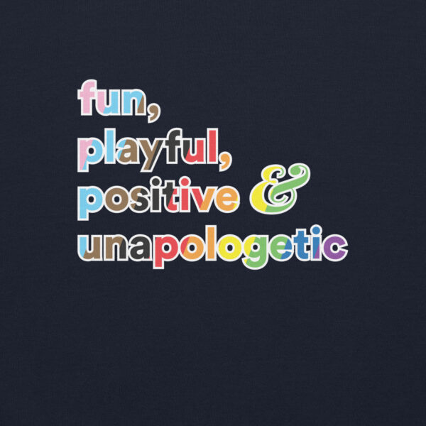 'Fun, Playful' Rainbow on Dark Hoodie - Image 8