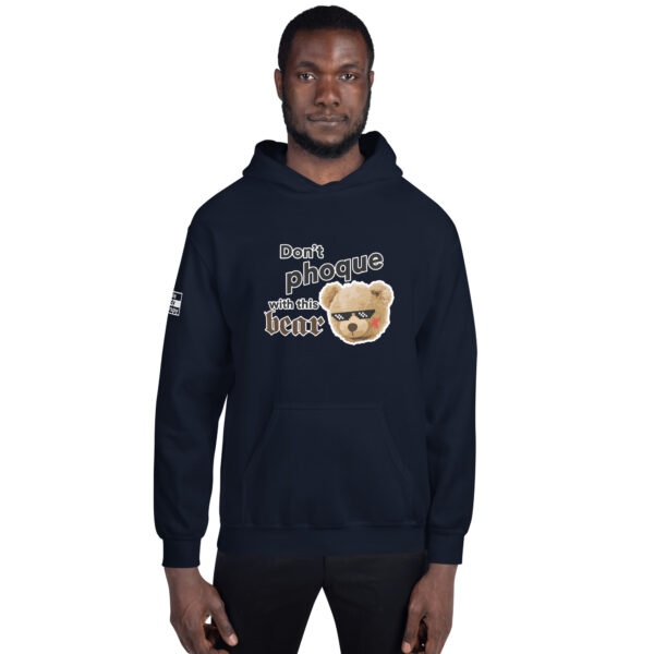 'Don't Phoque w/Bear' Colour on Dark Hoodie - Image 7