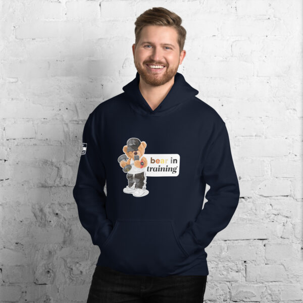 'Bear in Training' Colour on Dark Hoodie - Image 9