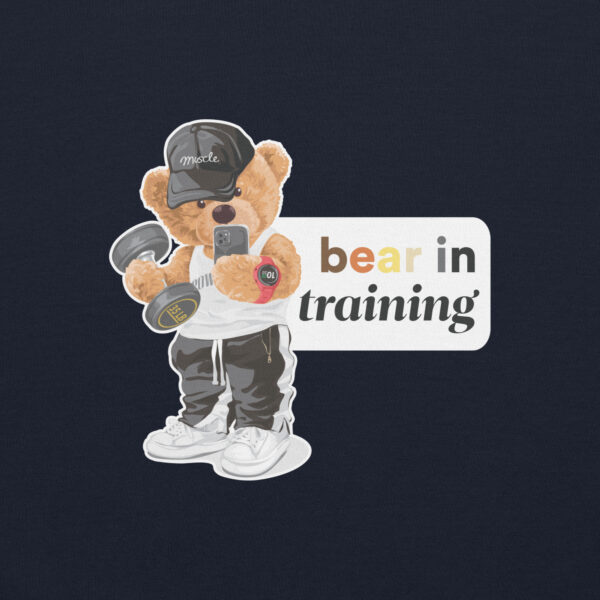 'Bear in Training' Colour on Dark Hoodie - Image 8