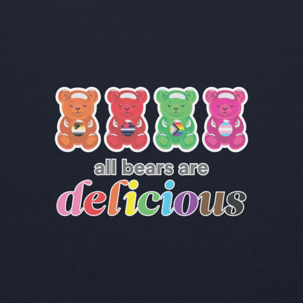 'Bears Are Delicious' Colour on Dark Hoodie - Image 8