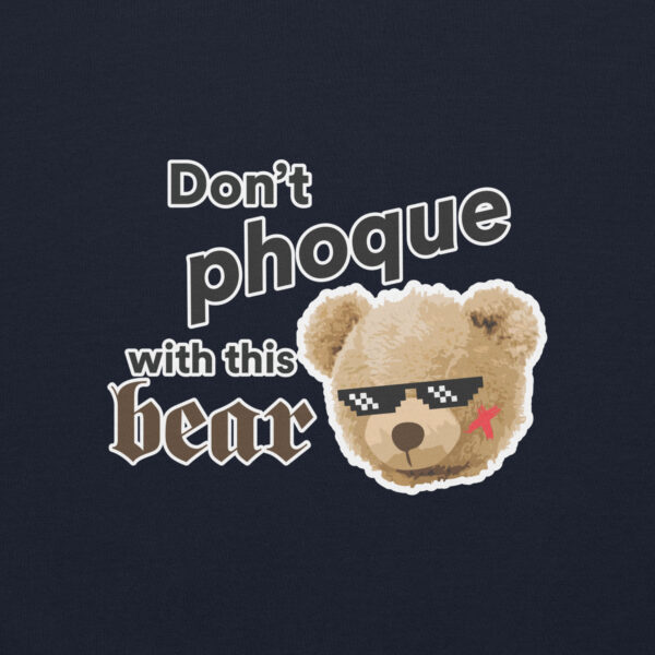 'Don't Phoque w/Bear' Colour on Dark Hoodie - Image 8