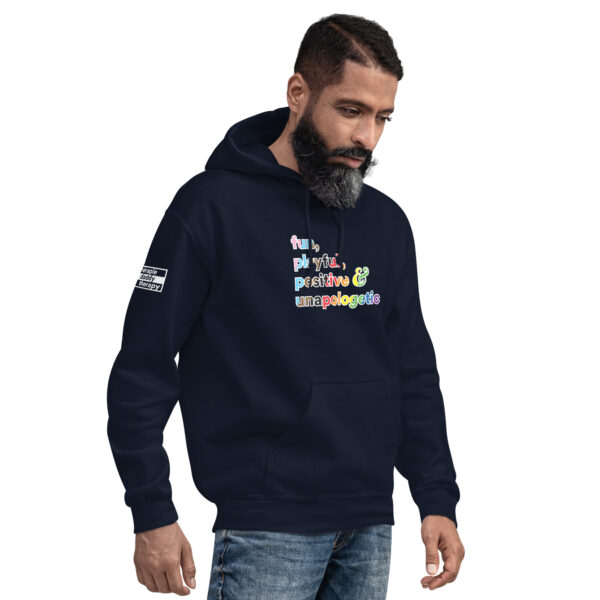 'Fun, Playful' Rainbow on Dark Hoodie - Image 9