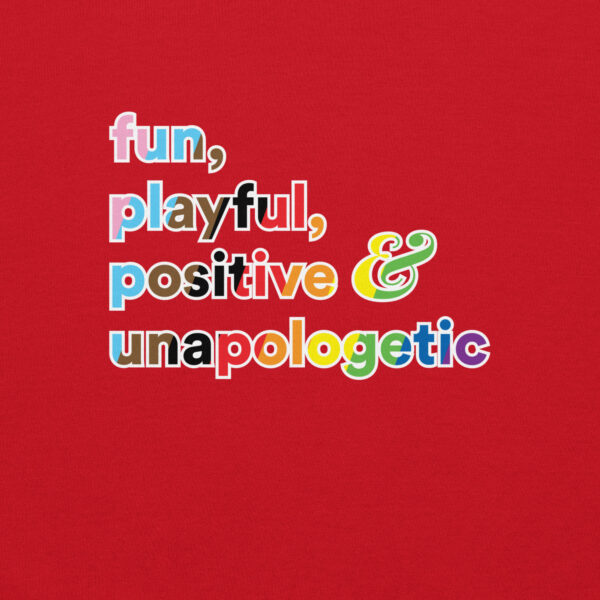 'Fun, Playful' Rainbow on Dark Hoodie - Image 14