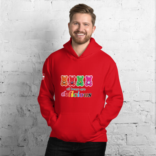 'Bears Are Delicious' Colour on Dark Hoodie - Image 10