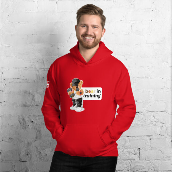 'Bear in Training' Colour on Dark Hoodie - Image 15