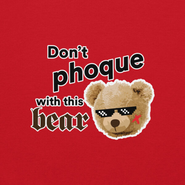 'Don't Phoque w/Bear' Colour on Dark Hoodie - Image 14