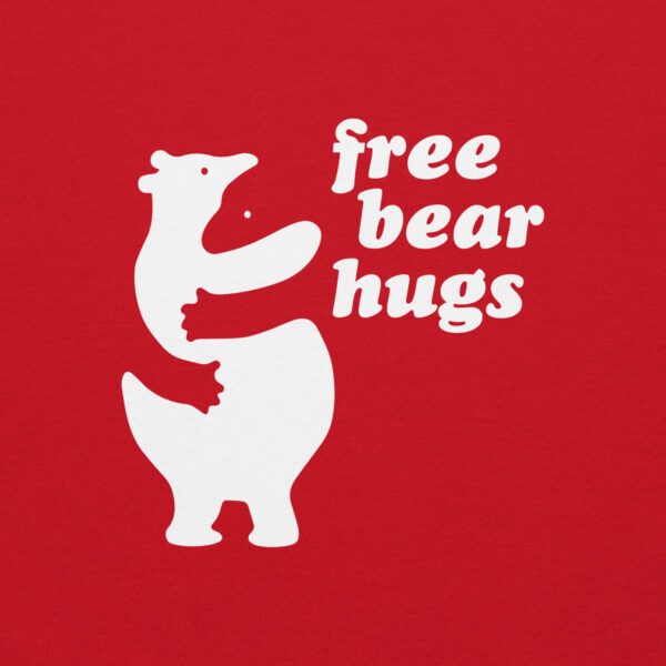 'Free Bear Hugs' White on Dark Hoodie - Image 11