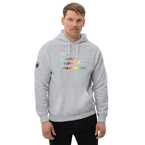 'Fun, Playful' Rainbow on Light Hoodie - Image 4