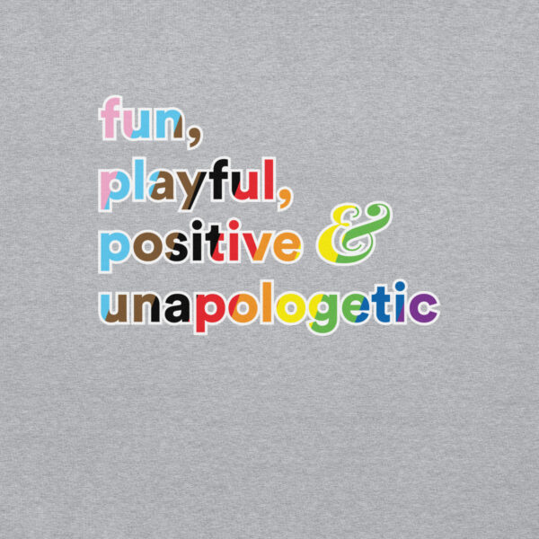 'Fun, Playful' Rainbow on Light Hoodie - Image 5