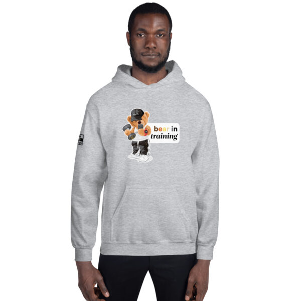 'Bear in Training' Colour on Light Hoodie - Image 4