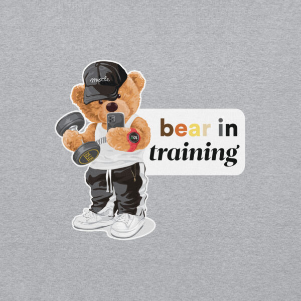 'Bear in Training' Colour on Light Hoodie - Image 5