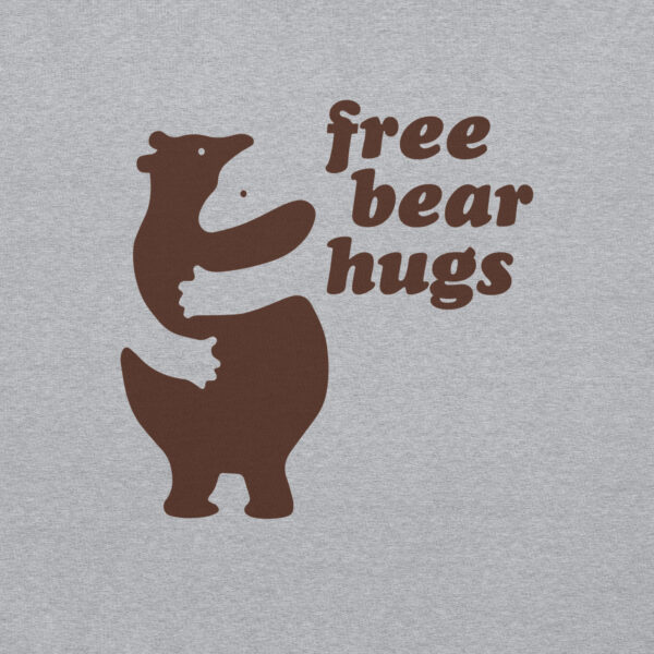 'Free Bear Hugs' Colour on Light Hoodie - Image 5