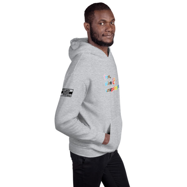 'Free, Alive V02' Rainbow on Light Hoodie - Image 6