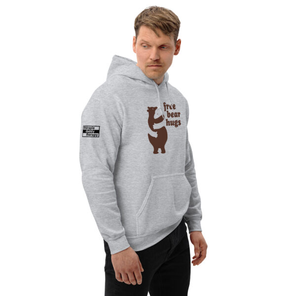 'Free Bear Hugs' Colour on Light Hoodie - Image 6