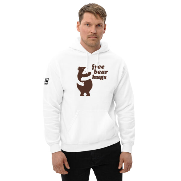 'Free Bear Hugs' Colour on Light Hoodie - Image 10