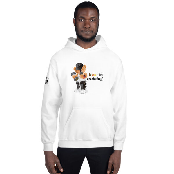 'Bear in Training' Colour on Light Hoodie - Image 10