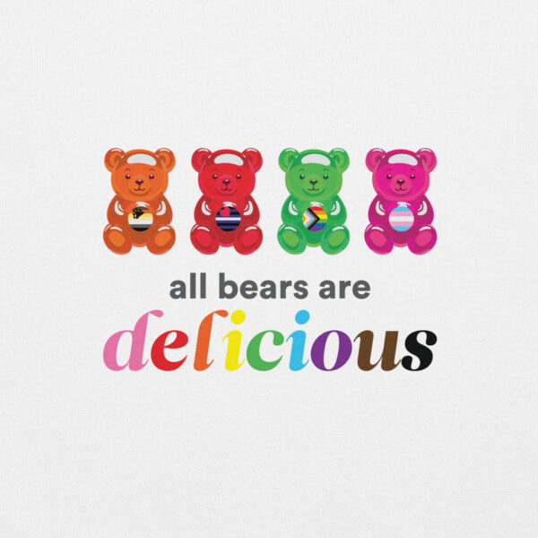 'Bears Are Delicious' Colour on Light Hoodie - Image 2