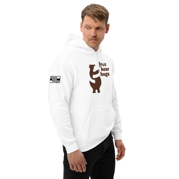 'Free Bear Hugs' Colour on Light Hoodie - Image 12