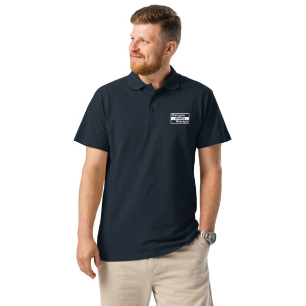 'Classic Logo' White on Dark Polo - Image 9