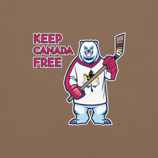 'Bear: Canada Free' Colour on Dark T - Image 5