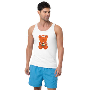 'Bear Gummie' Colour on White Tank