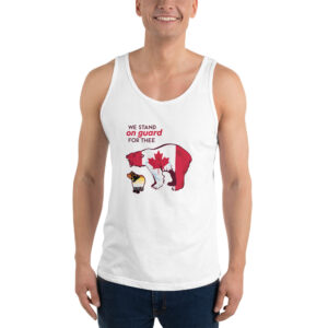 ‘Bear: Stand on Guard’ Colour on White Tank